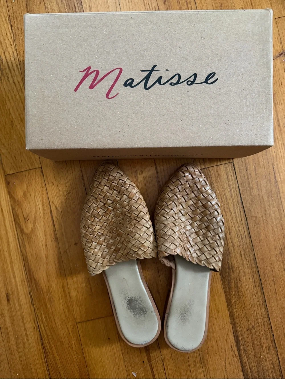 Matisse Woven Slip-On Flats in Tan